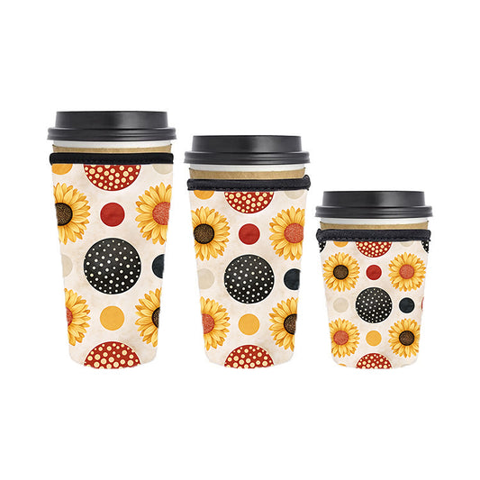 Art Deco Reusable Neoprene Insulator Soda Tea Iced Hot Coffee Cup Drink Sleeve