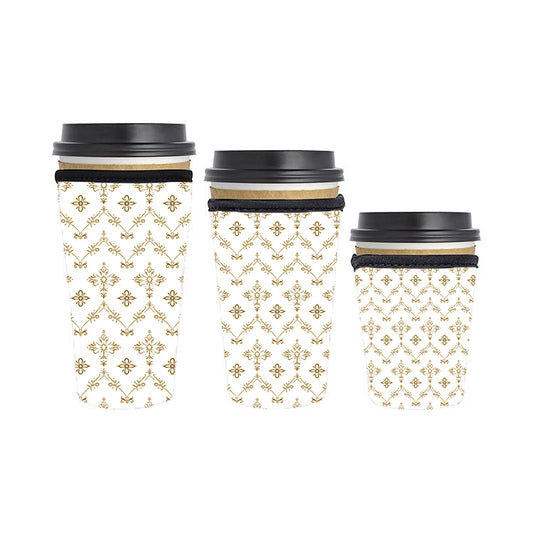 Art Deco Reusable Neoprene Insulator Soda Tea Iced Hot Coffee Cup Drink Sleeve