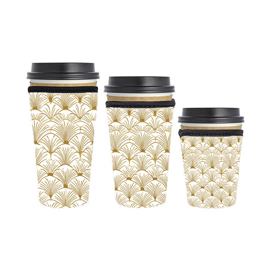 Art Deco Reusable Neoprene Insulator Soda Tea Iced Hot Coffee Cup Drink Sleeve