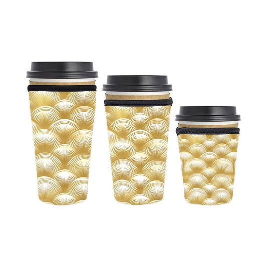 Art Deco Reusable Neoprene Insulator Soda Tea Iced Hot Coffee Cup Drink Sleeve