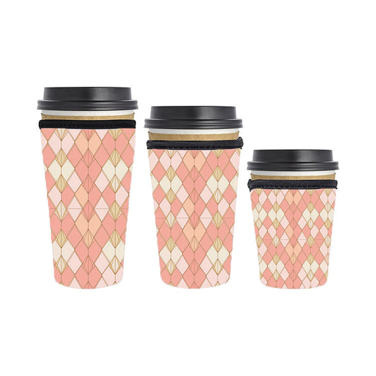 Art Deco Reusable Neoprene Insulator Soda Tea Iced Hot Coffee Cup Drink Sleeve