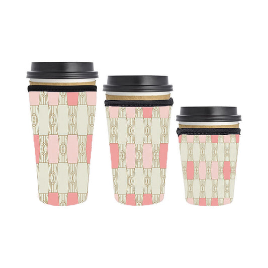 Art Deco Reusable Neoprene Insulator Soda Tea Iced Hot Coffee Cup Drink Sleeve