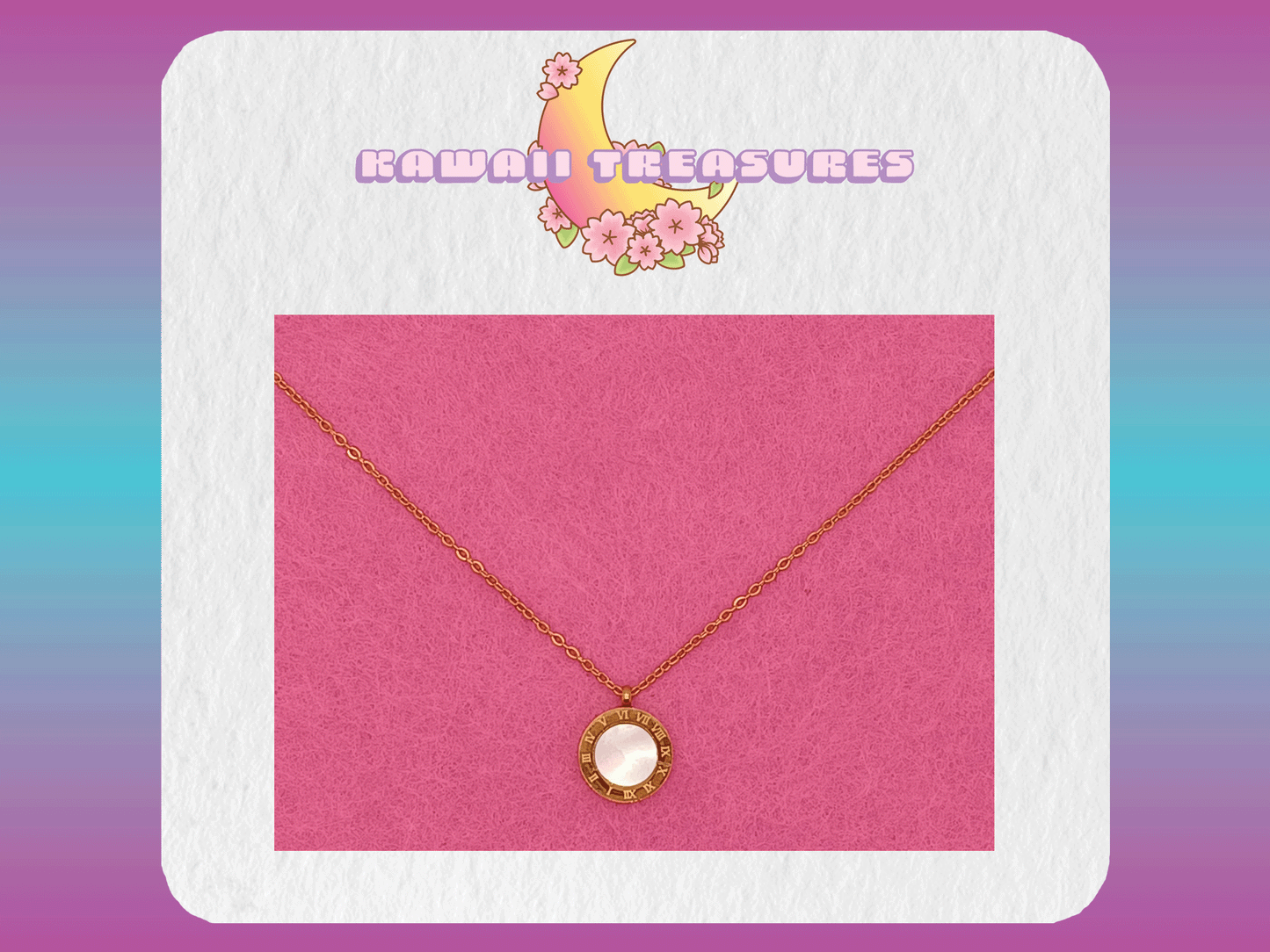 Titanium Stainless Steel Gold Plated Faux Pearl Pendant Necklace