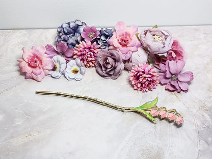 Lily of the Valley Hair Stick - 7" Retro Bun Holder