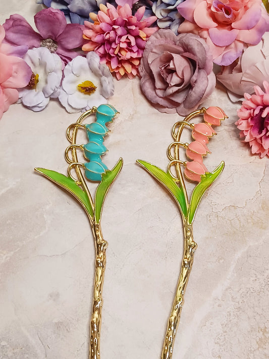 Lily of the Valley Hair Stick - 7" Retro Bun Holder