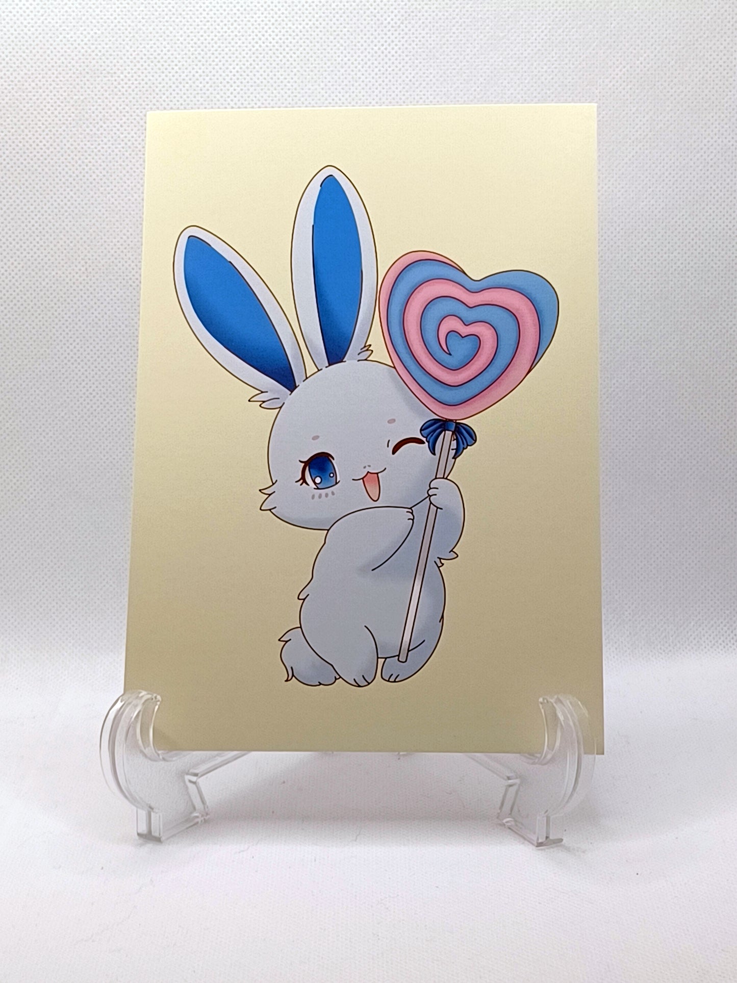 Bun Love Lolli Print Wall Art Gift Decor Photo Kawaii Style Home Aesthetic Pastel Rabbit Bunny Cute 5x7