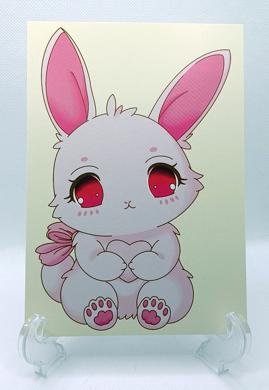 Sakura Bunny Print Wall Art Gift Decor Photo Kawaii Style Home Aesthetic Rabbit Pastel Cute 5x7