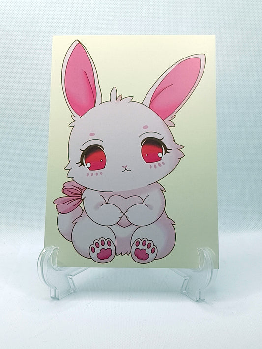 Sakura Bunny Print Wall Art Gift Decor Photo Kawaii Style Home Aesthetic Rabbit Pastel Cute 5x7