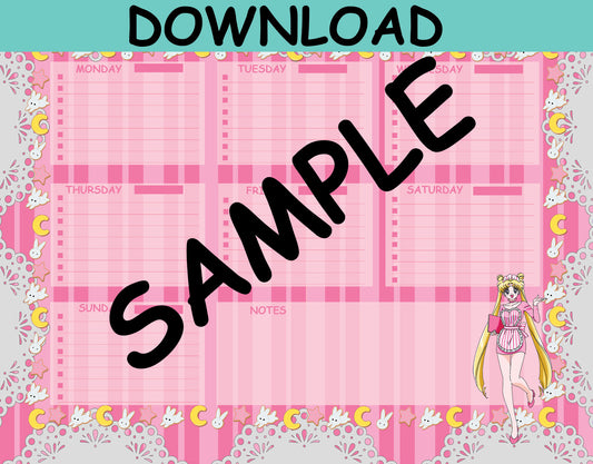 Sailor Moon Usagi Cafe Weekly Planner {DOWNLOAD} FREE LIMITED TIME!